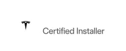 Tesla logo with text "Certified Installer" indicating authorized installation services.